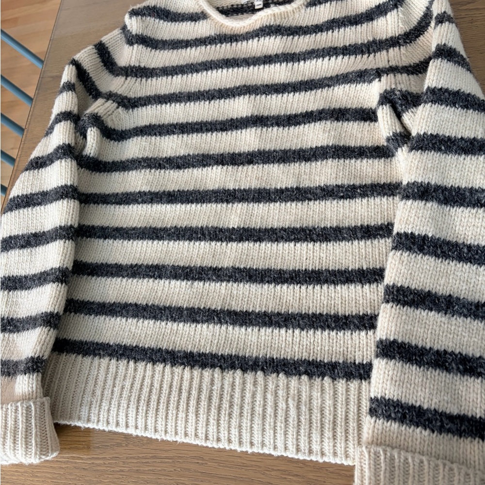 Alex Mill Raya Black Cream Striped Rollneck Sweater XS - Picture 3 of 6